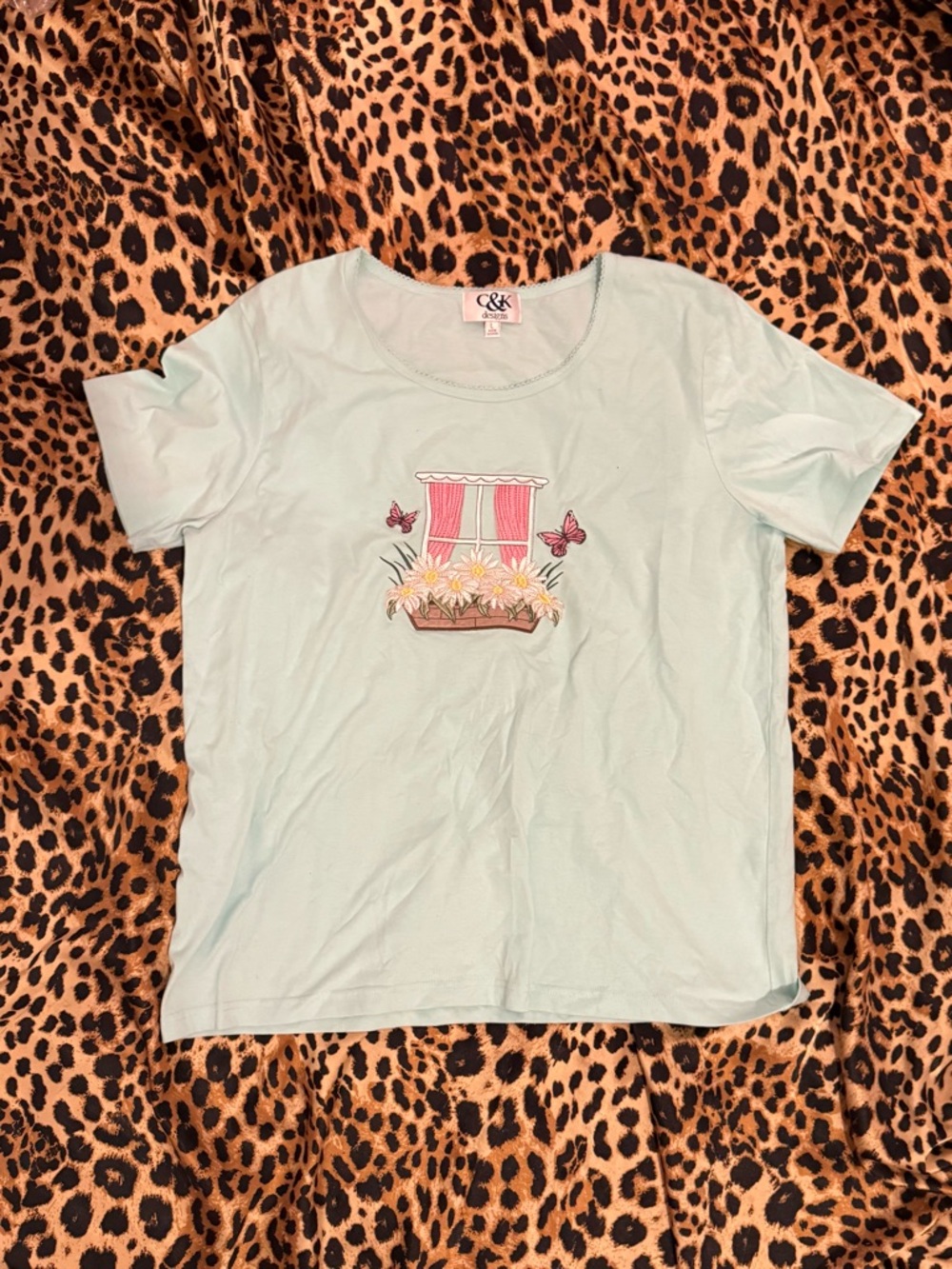 Light Blue Daisy Window Graphic Tee